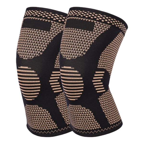 1 par elastisk knæstøtte, åndbart mesh, nylon, silikone, skridsikker, til cykling, type M