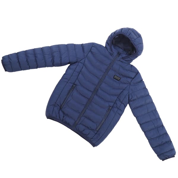19-soners oppvarmet jakke med hette, smart, for menn og kvinner, blå, medium, ski, camping