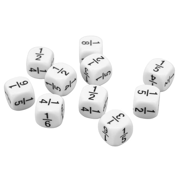 20 st 16 mm bråktärningar med tomma symboler - matematikundervisningsverktyg