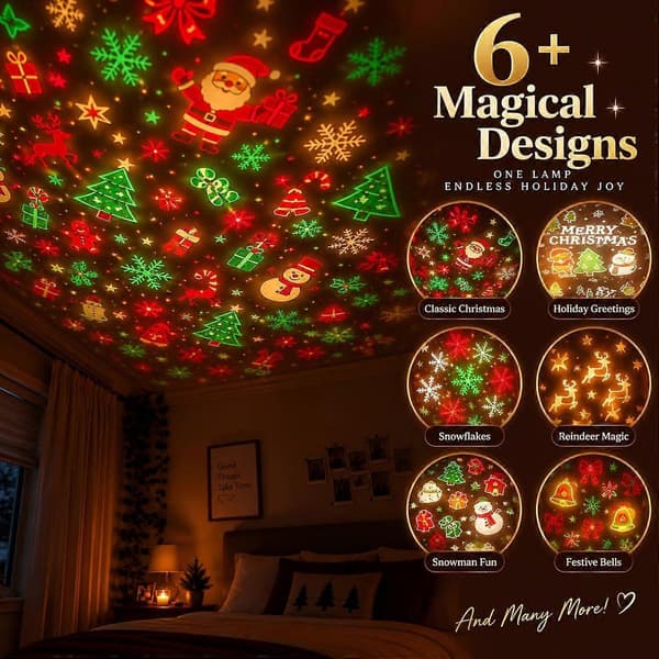 Juletre Design Plug In Nattlys Takprojektor Innendørs, for Romdekorasjon DIY Ferie Pa...