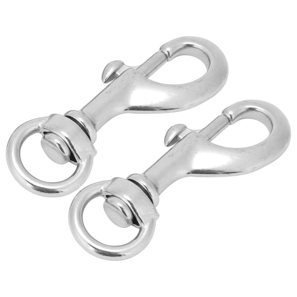 2 stk Svingkrok med øye 80 mm 316 rustfritt stål for dykking