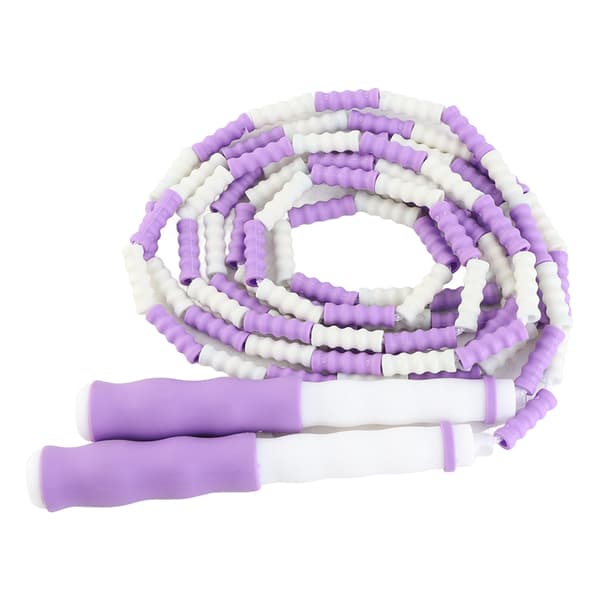 Justerbart segmenteret sjippetov, anti-sammenfiltring, med perler, fleksibel PP-plast, til børn, lilla