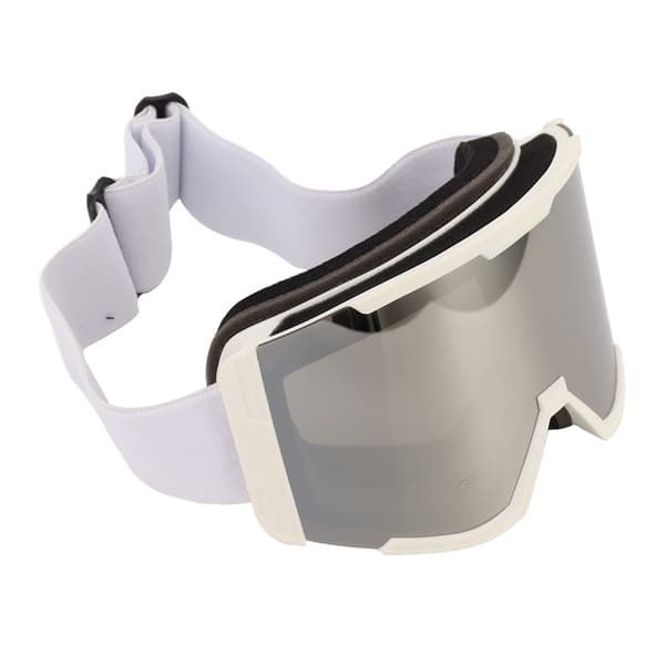 Utomhusskidglasögon Anti-dimma Dubbla lager UV-skydd Justerbar Silverlins Vit ram