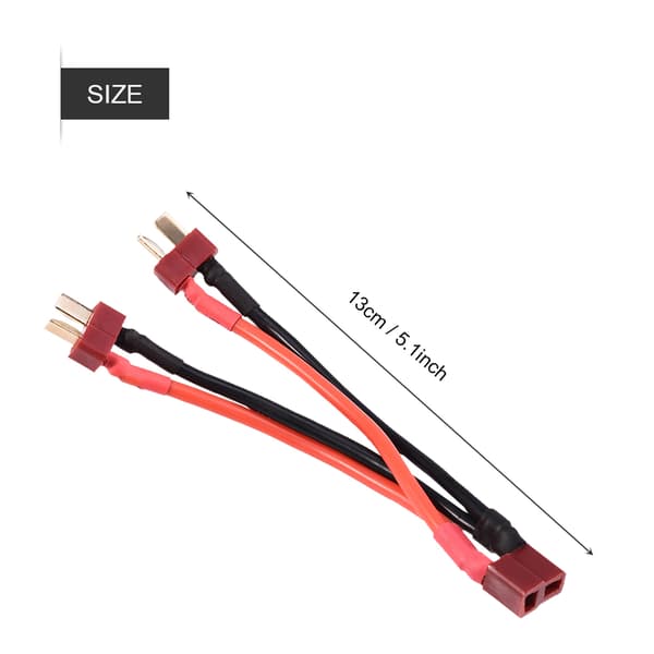 Parallel adapterkabel T-stik 1 hun til 2 han 14AWG LiPo batteri RC drone