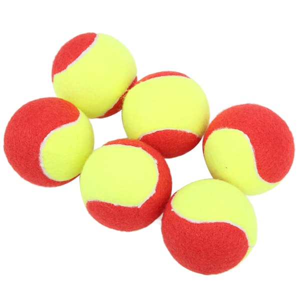 6 stk. børnetennisbolde, lette, bløde, sikre, trykfrie, naturgummi, til begyndertræning