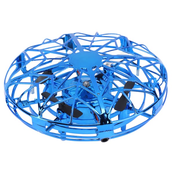 Mini UFO-drone med bevægelsessensor og LED-lys, flyvende legetøj til børn, blå og guld