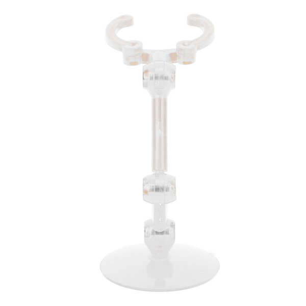 10 stk. plastik actionfigur-stander, nem montering, stabil base, mini modeludstilling