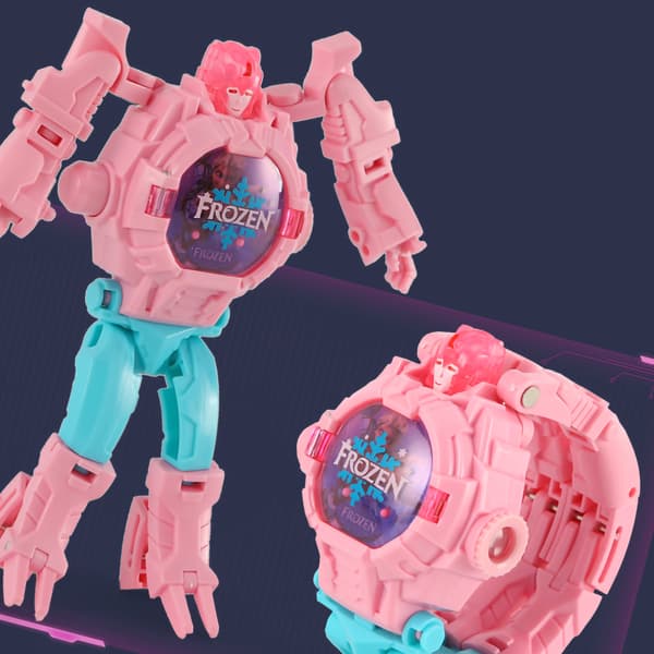 Deformerbart robotarmbandsur med tecknad projektion för pojkar och flickor, typ 6