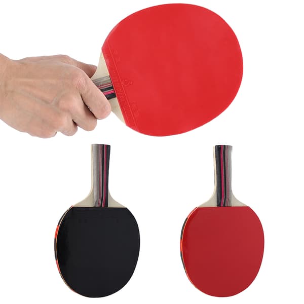 2 stk. 7-lags bordtennisbat med bolde og grebskasse Shake Hand