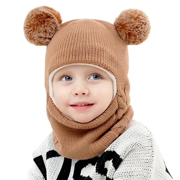 Vinterlue og skjerfsett for barn med varm fleece for jenter og gutter i alderen 2-7 år
