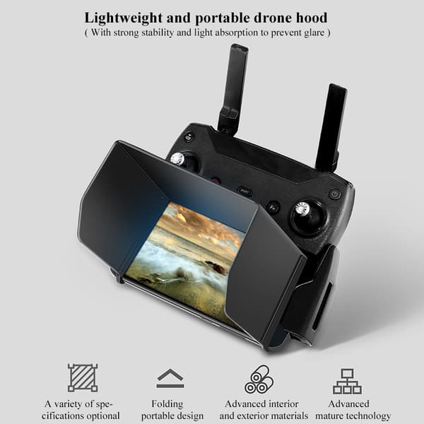 Solbeskyttelsesetui til DJI Spark/Phantom3/Phantom4/Inspire/Osmo Drone, mobiltelefon, tablet L128