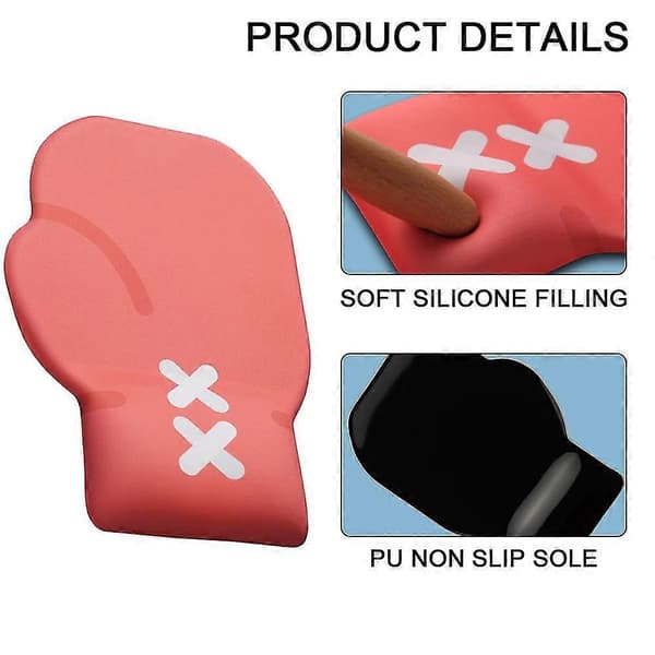 Boksehanske Tastatur Musematte Med Gel Håndleddsstøtte, Sklisikker Gummibase For Kontor, Spill