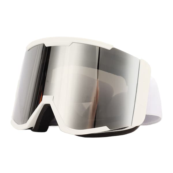 Utomhusskidglasögon Anti-dimma Dubbla lager UV-skydd Justerbar Silverlins Vit ram