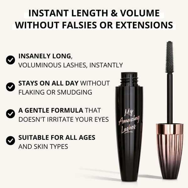7D Mascara: Vanntett, svettesikker og smittefri; gir 3D-forlengende, volumgivende, krøllende og definerende effekter. 2pcs