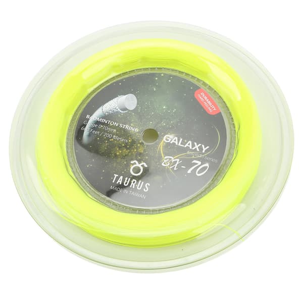 POWERTI BX70 Badmintonstreng, høy elastisitet nylon, 0,7 mm, 200 m, fluorescerende gul