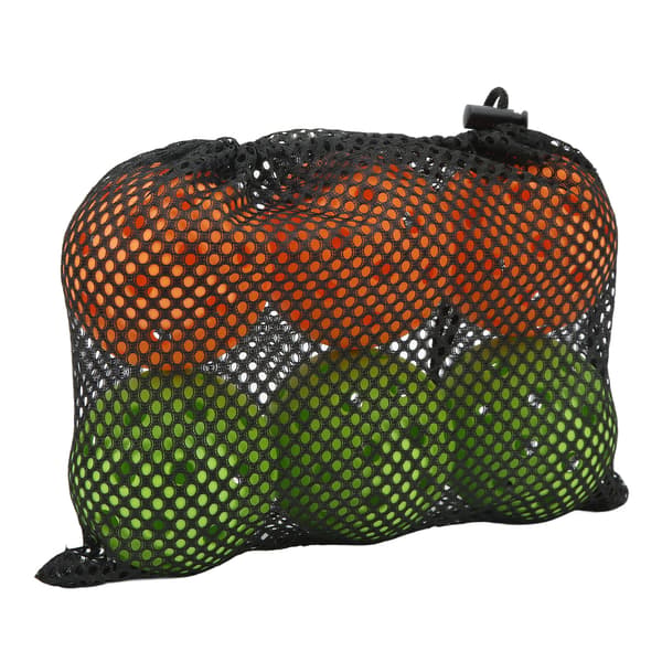 6 udendørs pickleballbolde, 40 huller, plastik, orange grøn, med opbevaringspose
