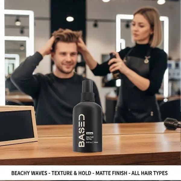 BASED Havsalt Styling Spray - For voluminøse strandbølger, indeholder Vitamin B5 (200ml)