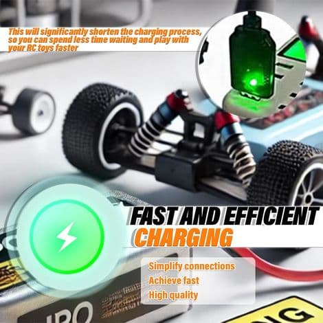 2-delt 7,4V USB-opladerkabel til RC-biler, RC-både, RC-droner, RC-fly og andet fjernstyret legetøj