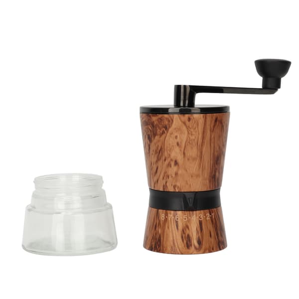 Manuell kaffekvarn med 8-växlad justering, ergonomisk design för camping