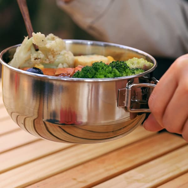 500 ml sammenklappelig skål i rustfrit stål til camping, vandreture, picnics, udendørsredskaber