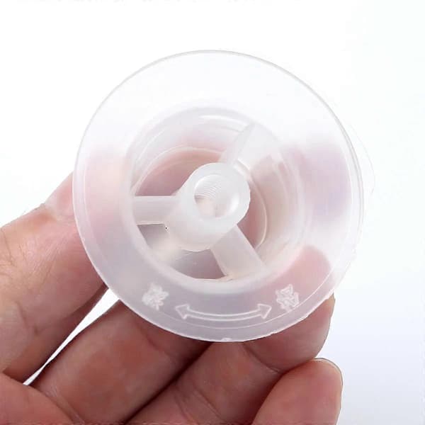 14-tommers fembladet plastvifte med mutterhette, egnet for gulv- og bordvifter.