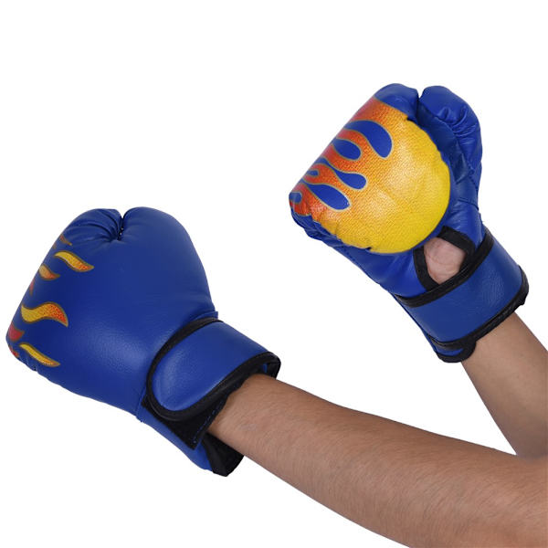 Boxhandskar för barn Muay Thai Kickboxning Boxningssäck Simulerad kamp PU Blå för barn 7-13 år