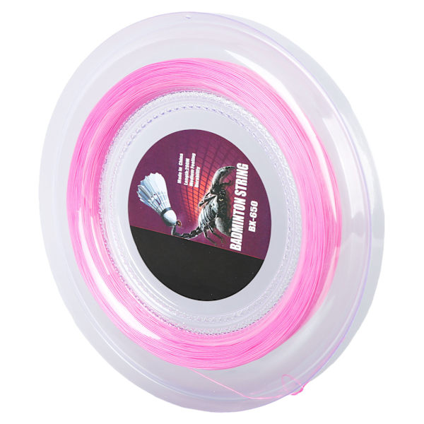 Badminton Racket String 200m Nylon 0.72mm BX650 Rosa for Trening