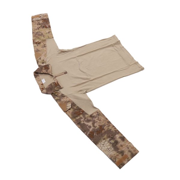 Unisex kampgenser, langermet, glidelås, bomull polyester, pustende, pythonmønster, brun, XL