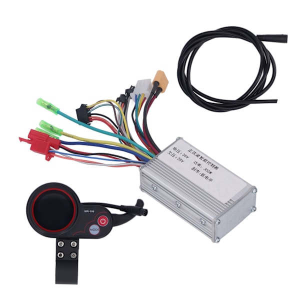 Elcykel Controller Kit 36V 350W med rundt panel og forlængerledning til El-scooter