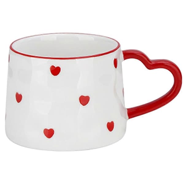 Keramisk krus med hjerte-design for oppbevaring, kaffekrus, festivalgave