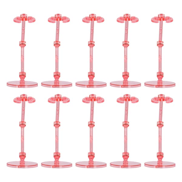 10 STK Actionfigurstativ, gennemsigtig plastikudstillingsbase til 6-tommer lyserøde figurer