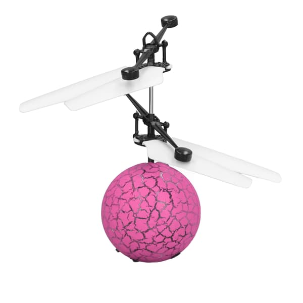 Smart flygande boll med LED-lampor, USB-laddning, barnleksak för inomhus/utomhus, rosa