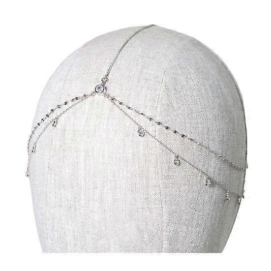 Bøhmisk Rhinestone Vedhæng Dobbeltlags Elegant Hovedbeklædning – Gnistrende Brude Pandekæde / Hår