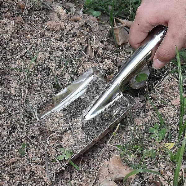 Håndskovl/spade i rustfrit stål, bruges til plantning