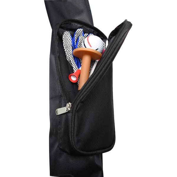Sammenklappelig golfrejsetaske i nylon med skulderstropper og kompakt opbevaring