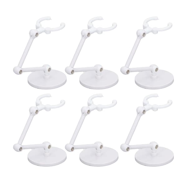10 uppsättningar stativ för 6-tums actionfigur-minidisplayer, vit plast
