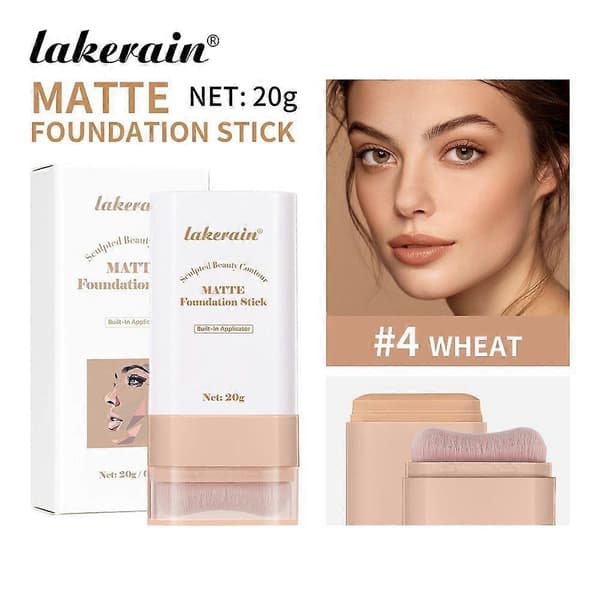 Matt Foundation Stick - Full Coverage Concealer og Contour Stick med Innebygd Applikator, Lys