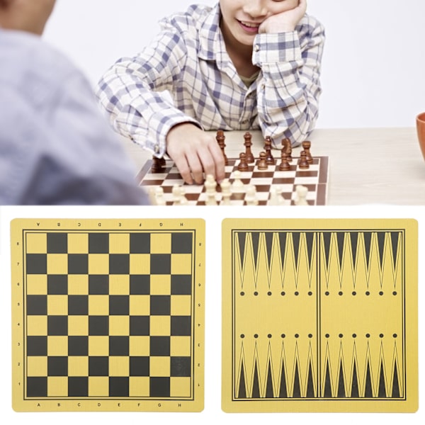 2 st dubbelsidig schackbräda i trä med backgammon - multifunktionellt tillbehör