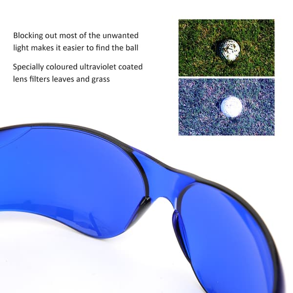 Golfpallon etsintälasit suurennusnäkymällä, ulkoiluurheiluaurinkolasit