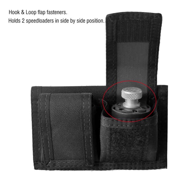 Nylon 600D Fast Charger Taske, Holder 2 Magasiner, Sort Shotshell Pung