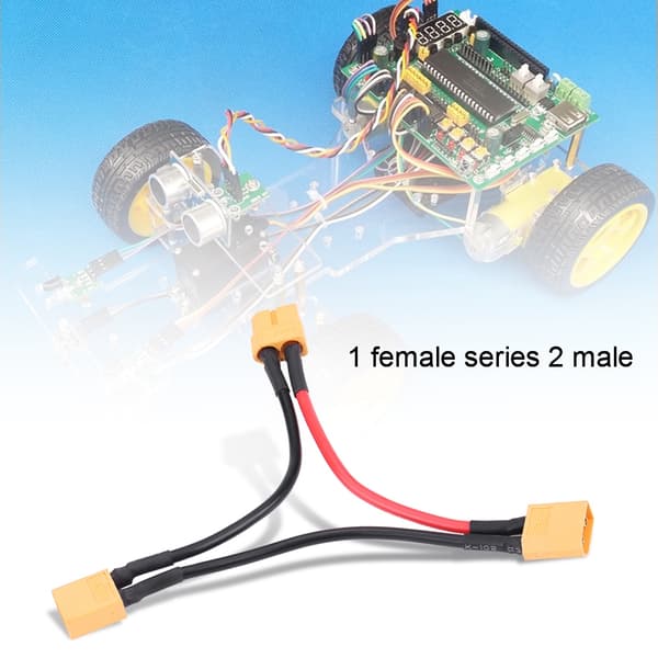 2 kpl/setti XT60-sarjan liitinsovitinkaapeli RC Lipo -akulle 1 naaras 2 urosta