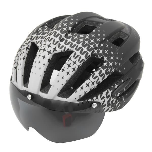 Lett sykkelhjelm for voksne med baklys og justerbart magnetisk visir 56-61 cm