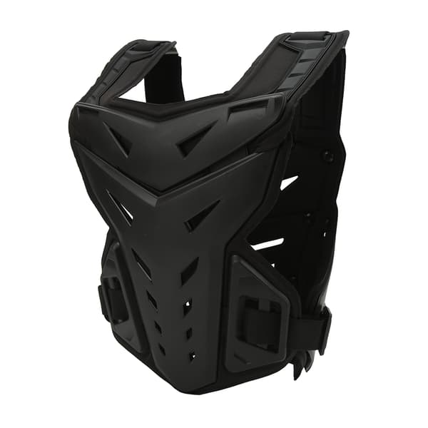 Motorcykel Rustning Vest, Unisex, Bryst- og Rygbeskyttelse, Stødabsorberende, Åndbar, Sort