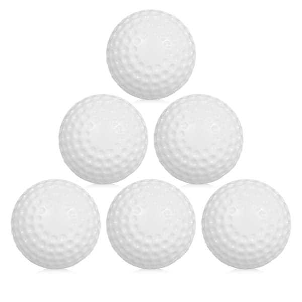 6-pack 9-tums PU-basebollar med gropar och väska för träningsmaskin