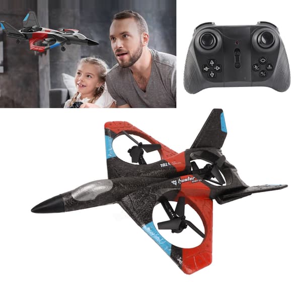 Fjernkontrollfly med LED-lys 2.4GHZ Super Glider for bursdagsgave Rød Dobbel batteri