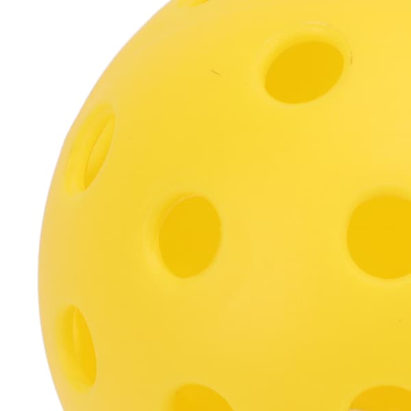 6 stk. sæt gule pickleball-bolde af plast med huller til udendørs træning standard