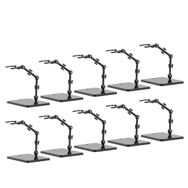 10 stk. figurmodelbasestativ med høj stabilitet til 6-tommer actionfigurer - sort