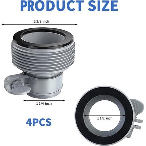 Poolslangeadapter B, 4 stk. poolslangeadaptere til INTEX pools, poolpumpefitting, slangekonverteringsadapter B til 1,5\" fittings (A)