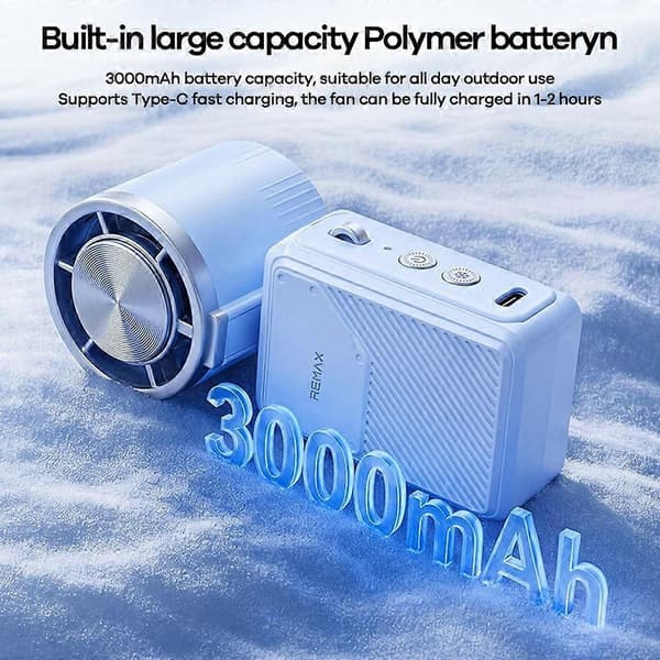 Mini sammenklappelig ventilator, 3000 mAh, bærbar bord- og lommeventilator, ideel til rejser og udendørs aktiviteter.