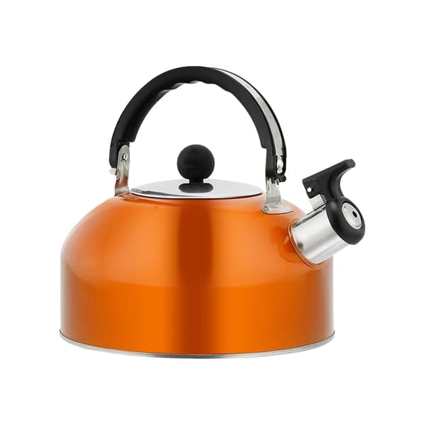 Tekanne i rustfritt stål med fløyte, ergonomisk håndtak og kjølig grep, 3L, oransje
